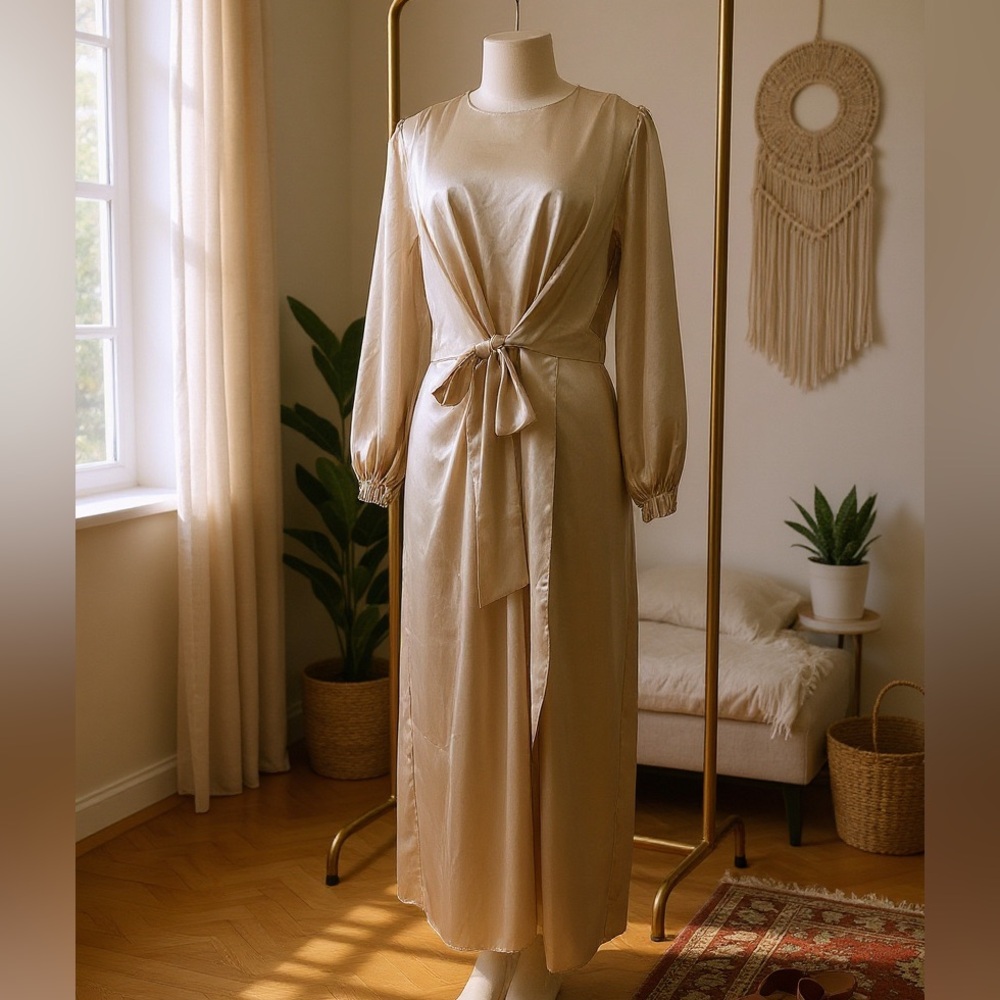 Juliana Veiled Collection Modest Tie Long Sleeve Women’s XL Juliett Gown Dusty